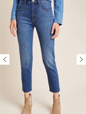 Pilcro Anthropologie Ultra High-Rise Straight Ankle Jean
